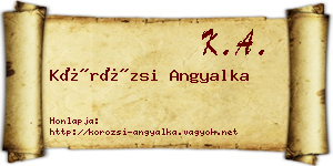 Körözsi Angyalka névjegykártya